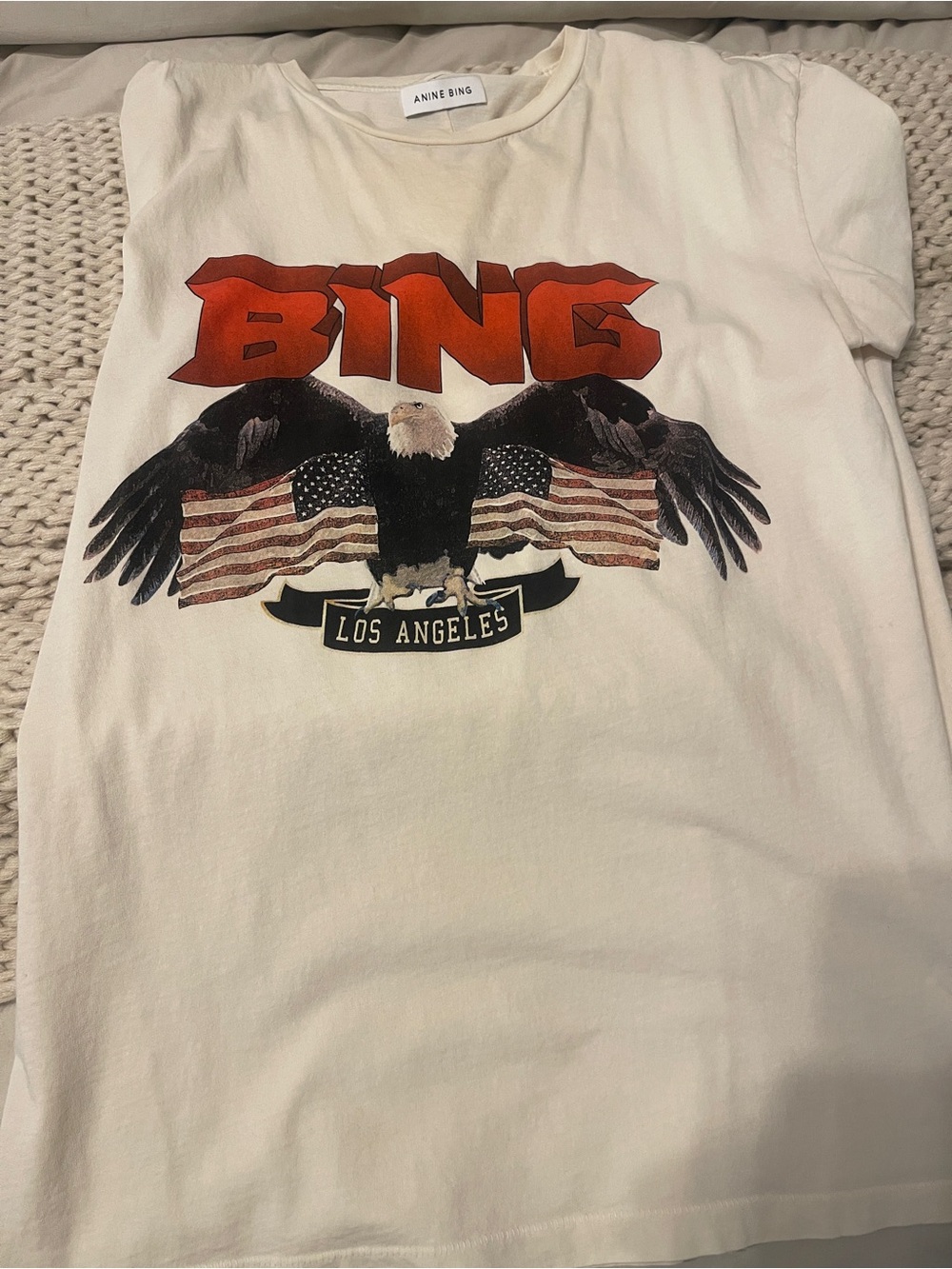 Anine Bing Ivory Organic Cotton Tee